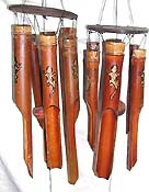 Animal print flat top bamboo Bali wind chime