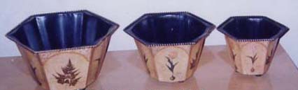 Article home decoration - octagonal floral design fashion iron pot