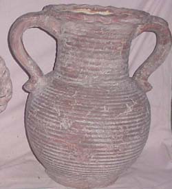Vintage clay product supplier - oriental double handle clay pot stand